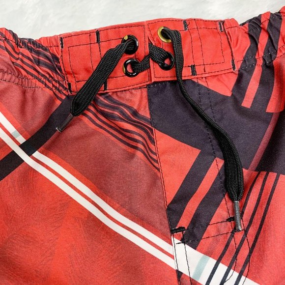 Boy's Joe Boxer Swim Trunks Red Black Sz L 10/12 - Picture 3 of 9